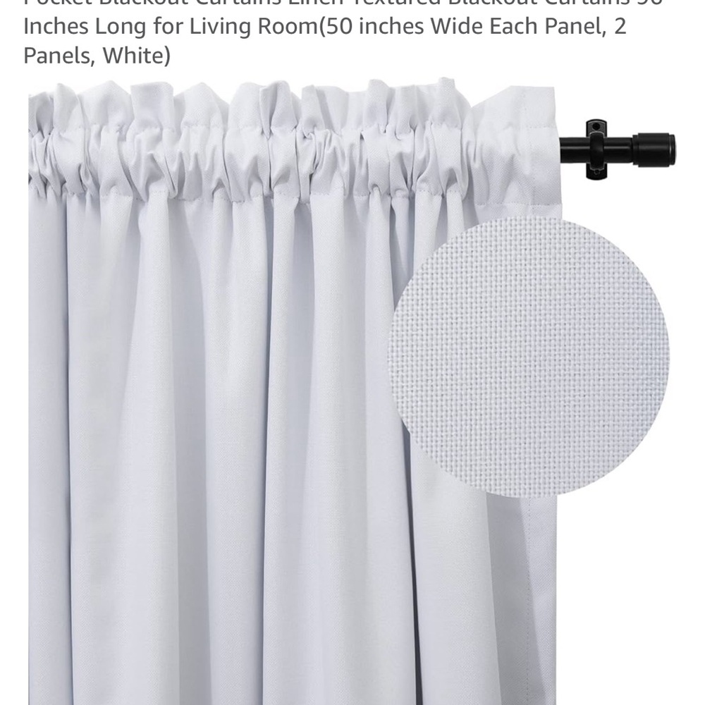 White Textured Blackout Curtains